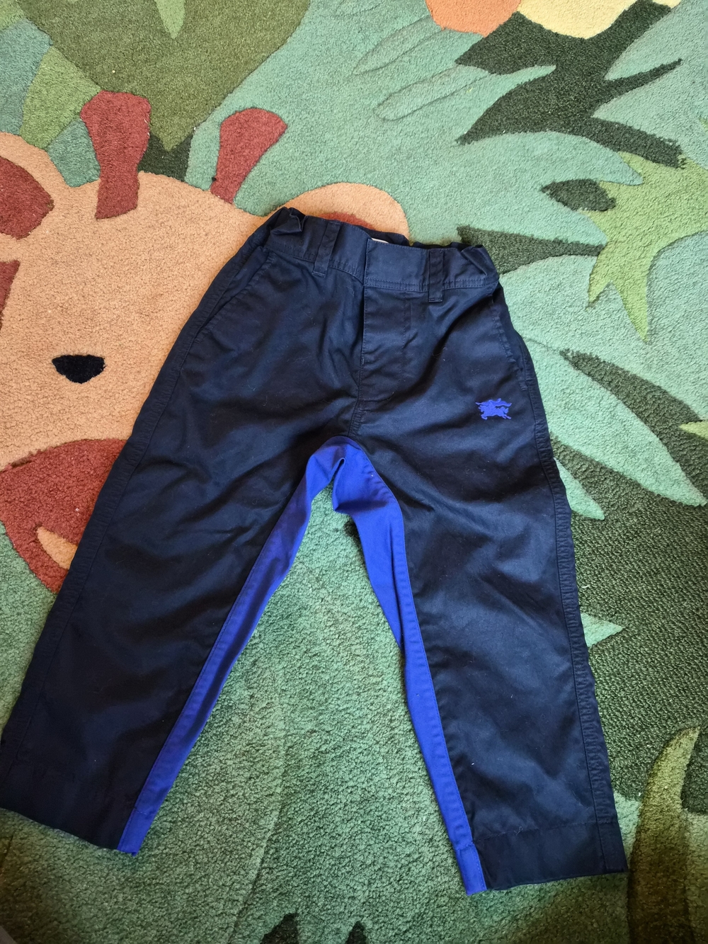 Size 3y Burberry Navy with Royal Blue Contrast Kids Trousers